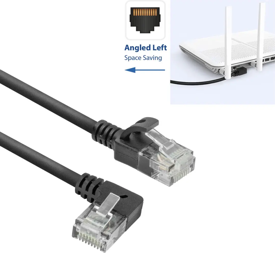 ACT DC1900 U/UTP CAT6A Patchkabel 0,5m - 90° Links - Zwart - afbeelding 6 van 6