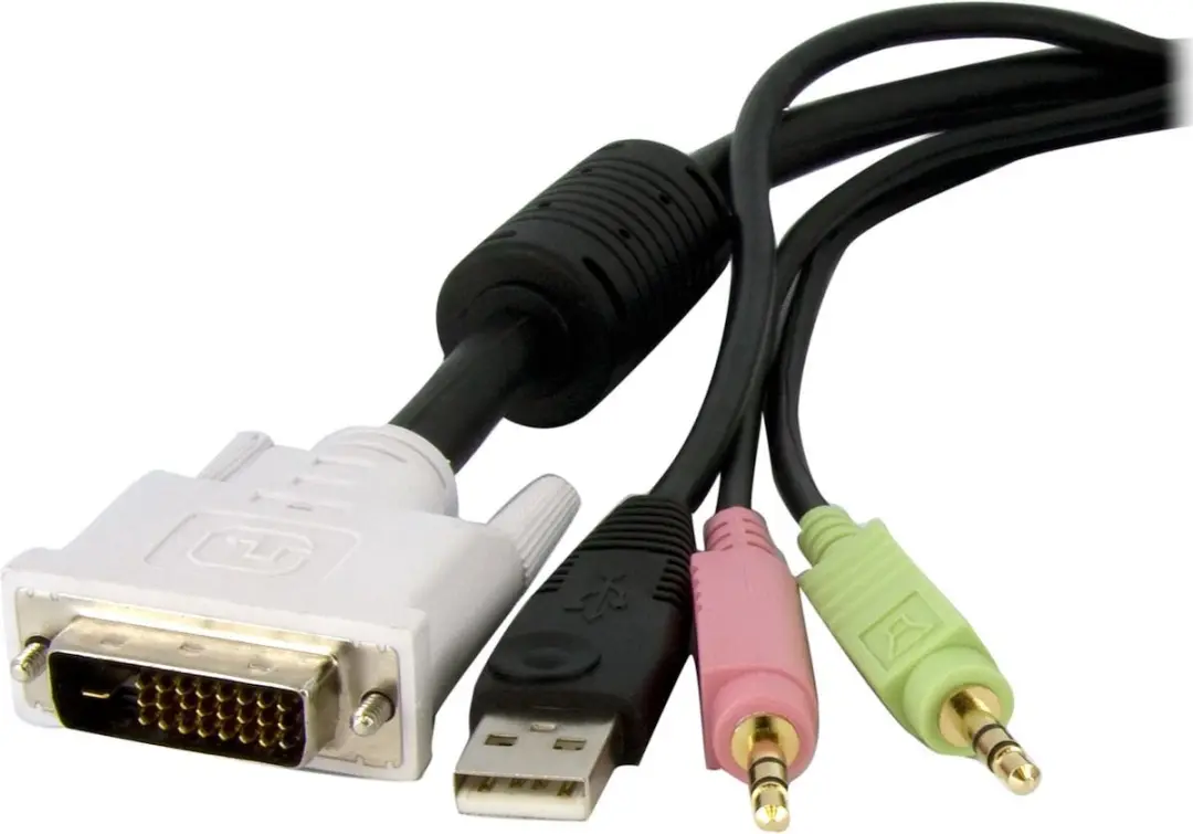 Startech DVID4N1USB6 USB Dual-Link DVI-D KVM-switch Kabel 1,80m - Zwart