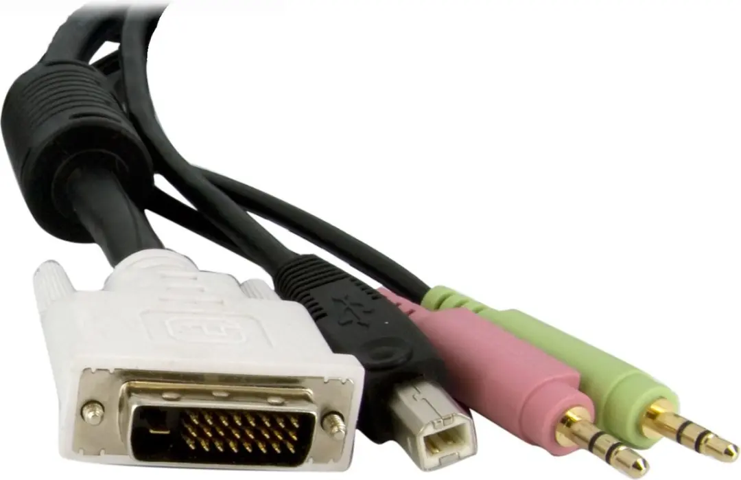 Startech DVID4N1USB6 USB Dual-Link DVI-D KVM-switch Kabel 1,80m - Zwart