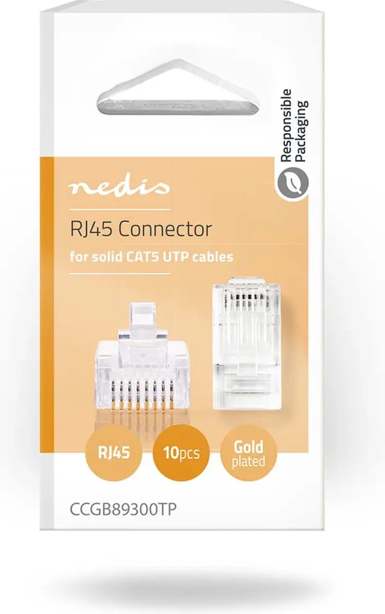Nedis RJ45-connector Mannelijk CAT5e - 10 Stuks - Verguld