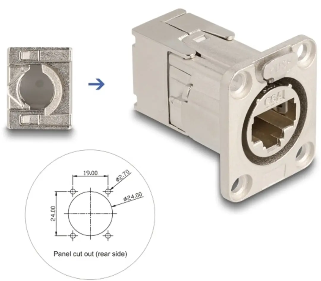 Delock D-Type RJ45 LSA Connector Cat.6A STP