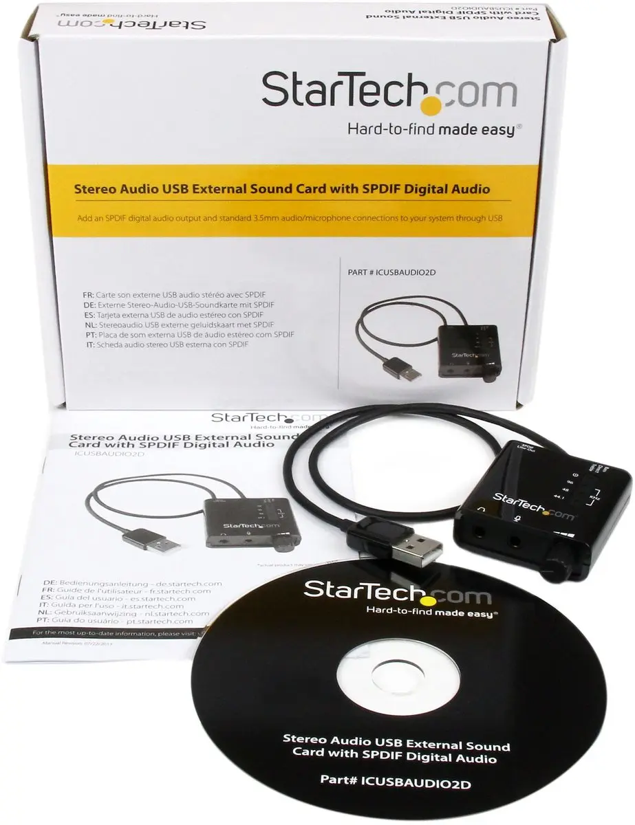 Startech ICUSBAUDIO2D Geluidskaart - Zwart