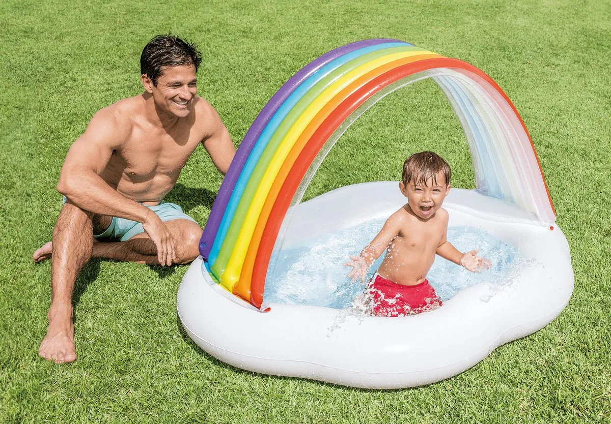 Intex Rainbow Cloud Baby Pool 57141NP - 142x119x84cm - 82L - Wit/Multicolor