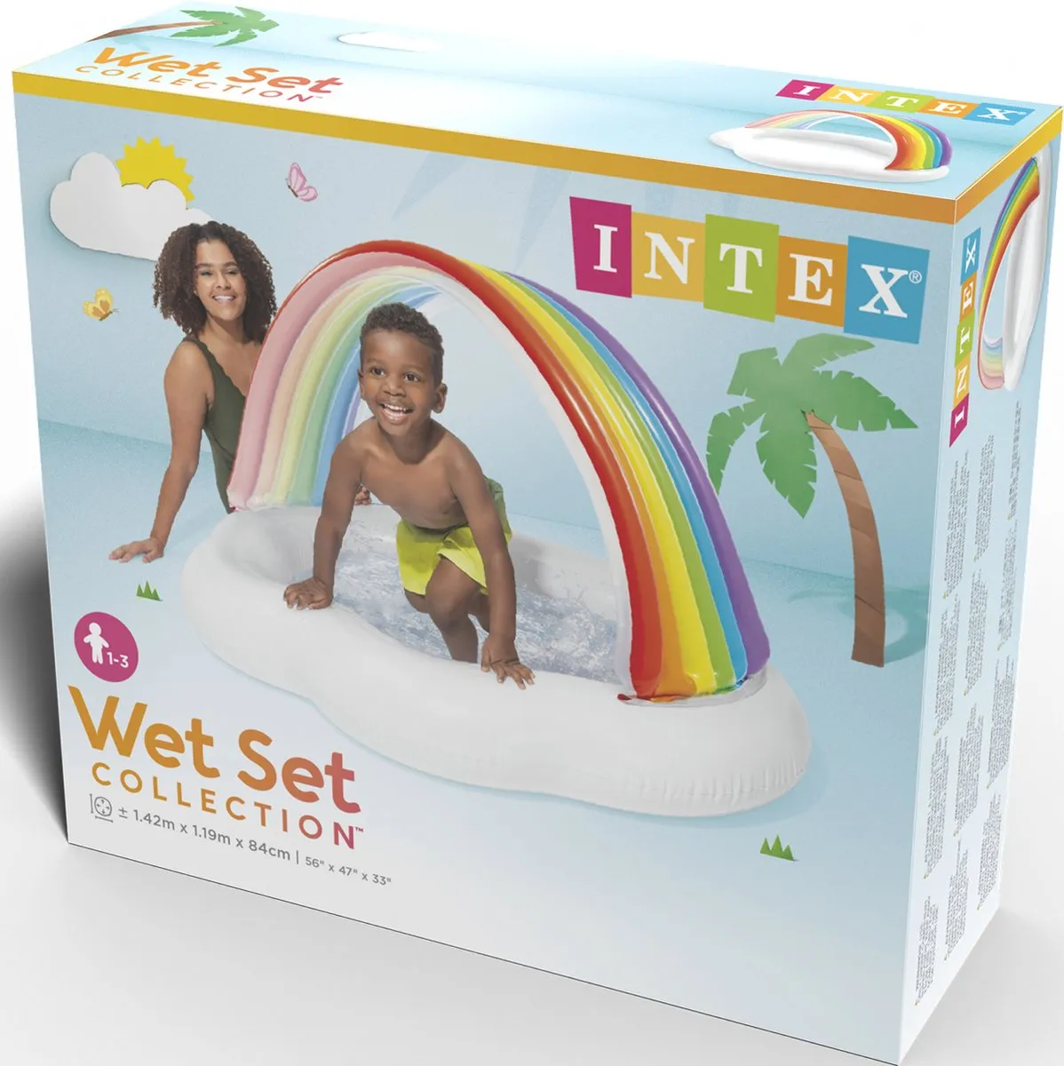 Intex Rainbow Cloud Baby Pool 57141NP - 142x119x84cm - 82L - Wit/Multicolor