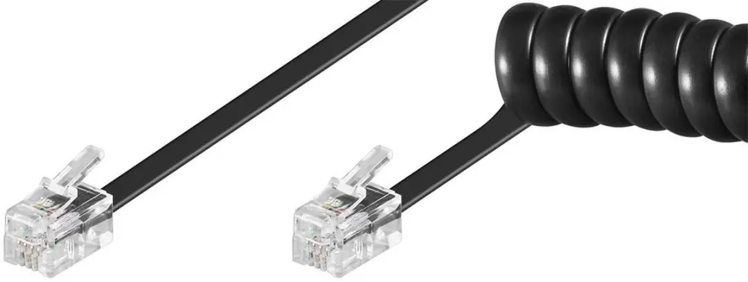 InLine Telefoon Spiraalkabel RJ10 - 2m