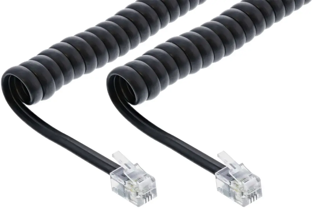 InLine Telefoon Spiraalkabel RJ10 - 2m