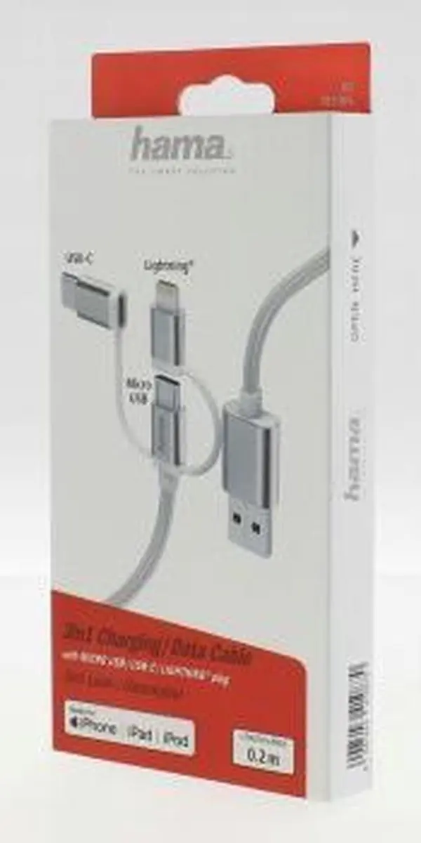 Hama 3in1 Micro-USB-kabel 00183306 - Wit