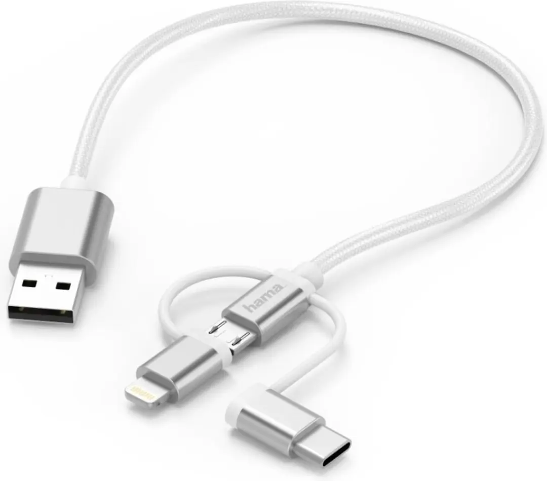 Hama 3in1 Micro-USB-kabel 00183306 - Wit