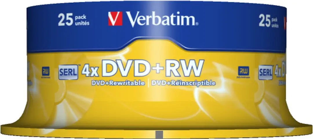 Verbatim 43489 DVD+RW 4.7GB - 25 Stuks
