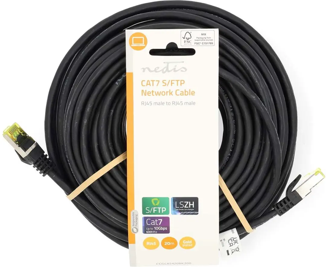 Nedis CAT7 Netwerkkabel RJ45 Male 15m - Zwart