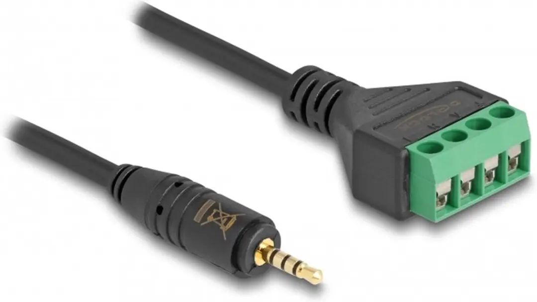 Delock 2.5mm Jack naar Terminal Block Adapter 20cm - Zwart/ Groen