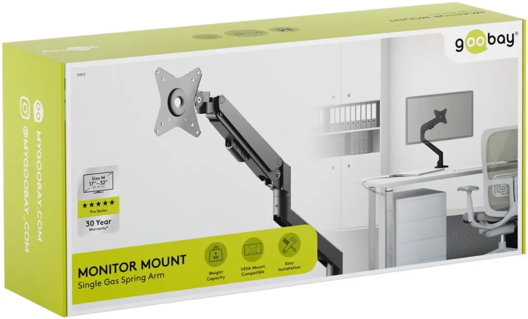 Goobay Pro Monitorbeugel 70813 - 17-32" - Gasveer - Zwart