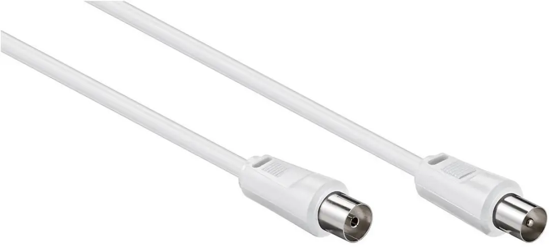 Goobay IEC Coaxkabel Recht Wit 5m