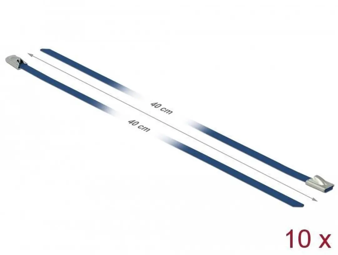 Delock Kabelbinders RVS 400x4.6mm - Blauw - 10 Stuks