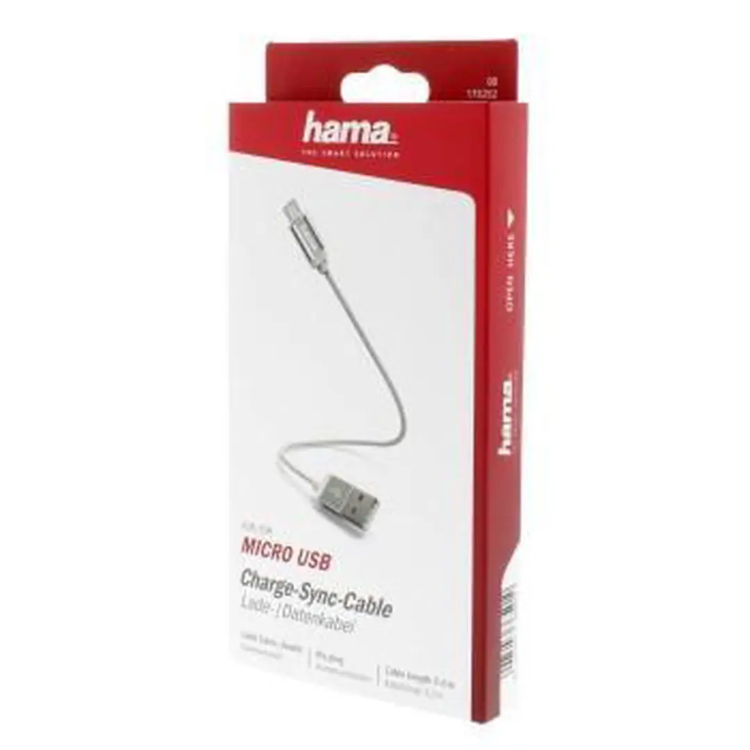 Hama Laad/Synchrokabel micro USB 0.2m wit