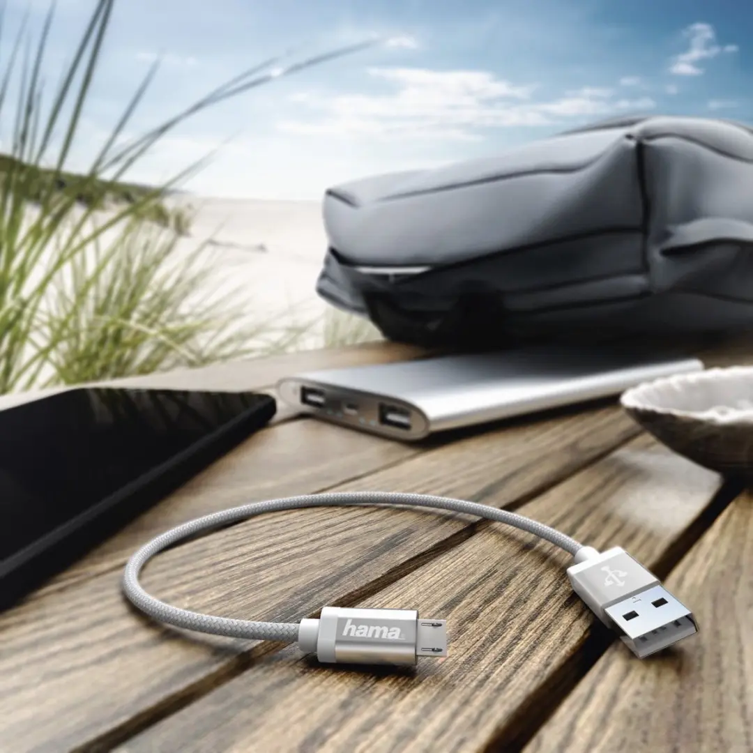 Hama Laad/Synchrokabel micro USB 0.2m wit