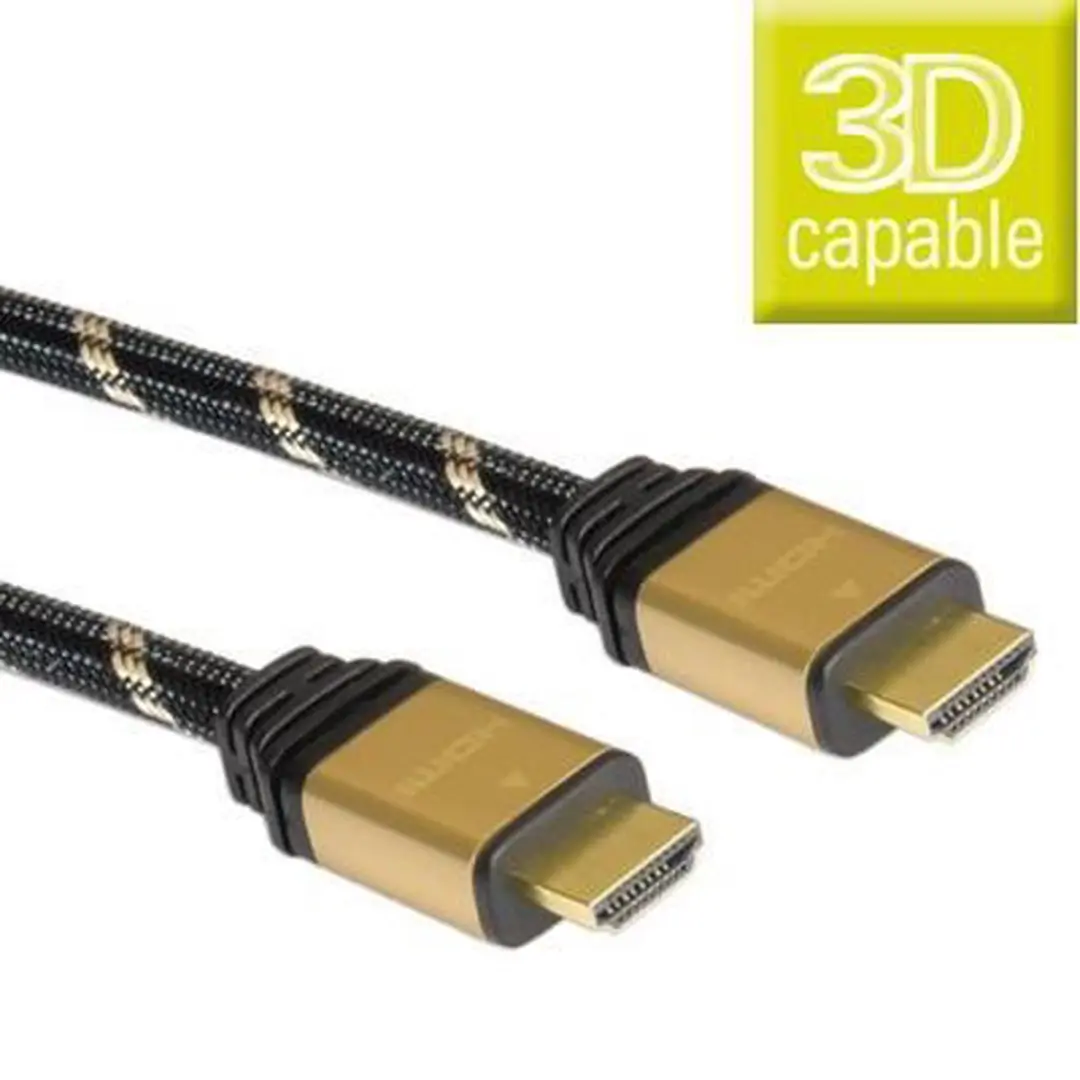 Roline Gold HDMI High Speed Kabel 3m - Zwart/Goud