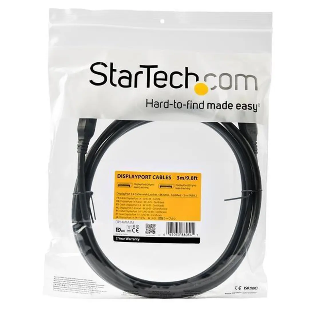 Startech DP14MM3M DisplayPort Kabel 3m - 8K 60Hz - Zwart - afbeelding 6 van 6