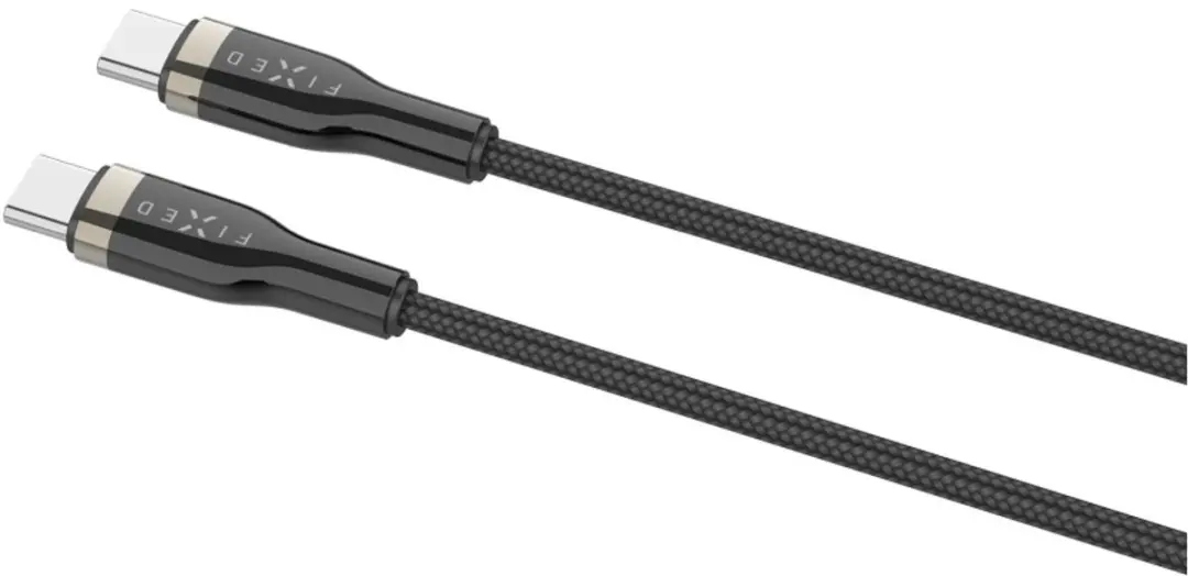 Fixed Gevlochten USB-C naar Lightning Kabel 0,5m - Zwart