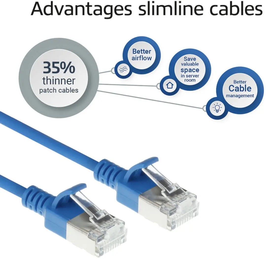 ACT DB7652 CAT6A Patchkabel 0,25m - Blauw