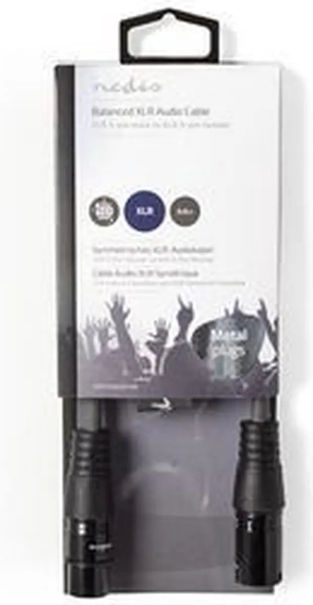 Nedis Gebalanceerde Audiokabel XLR 3-Pins 0,5m - Donkergrijs
