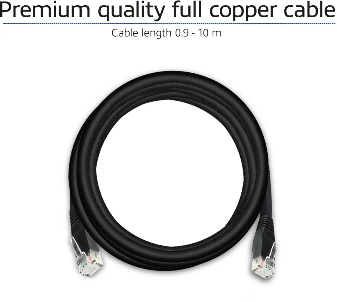 ACT Zwart CAT6 Netwerkkabel 2,0m - AC4002