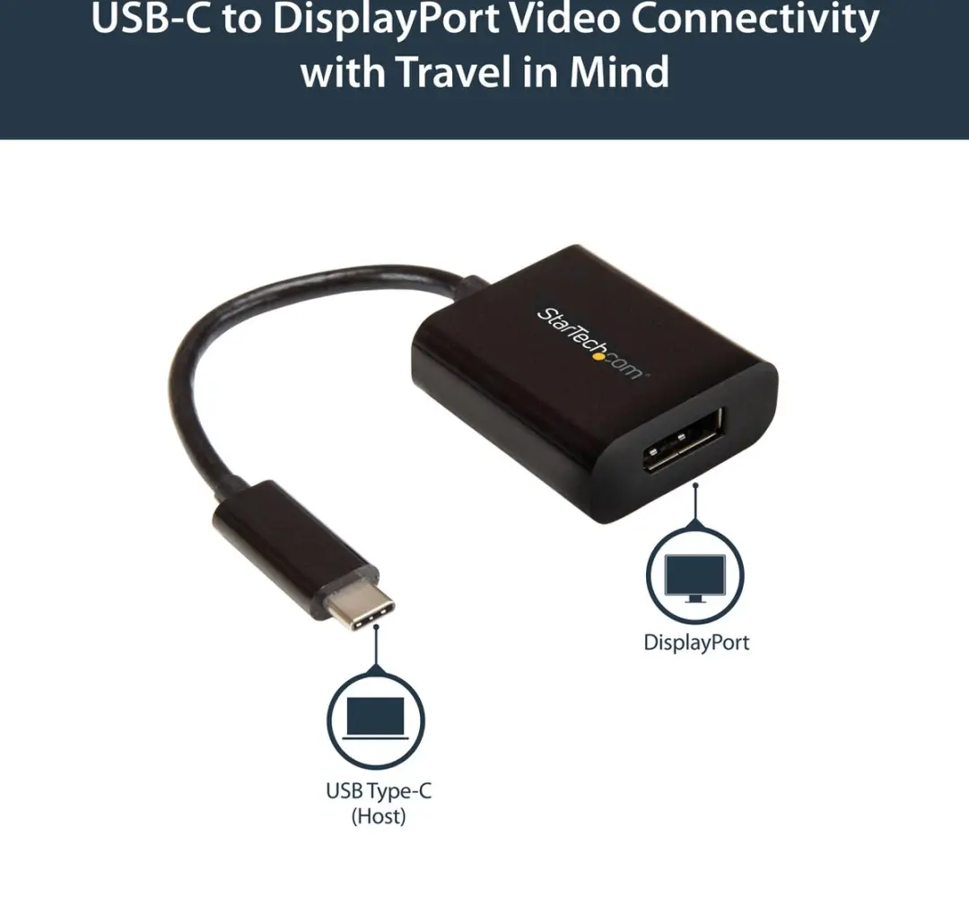 Startech CDP2DP USB-C naar DisplayPort Adapter - Zwart
