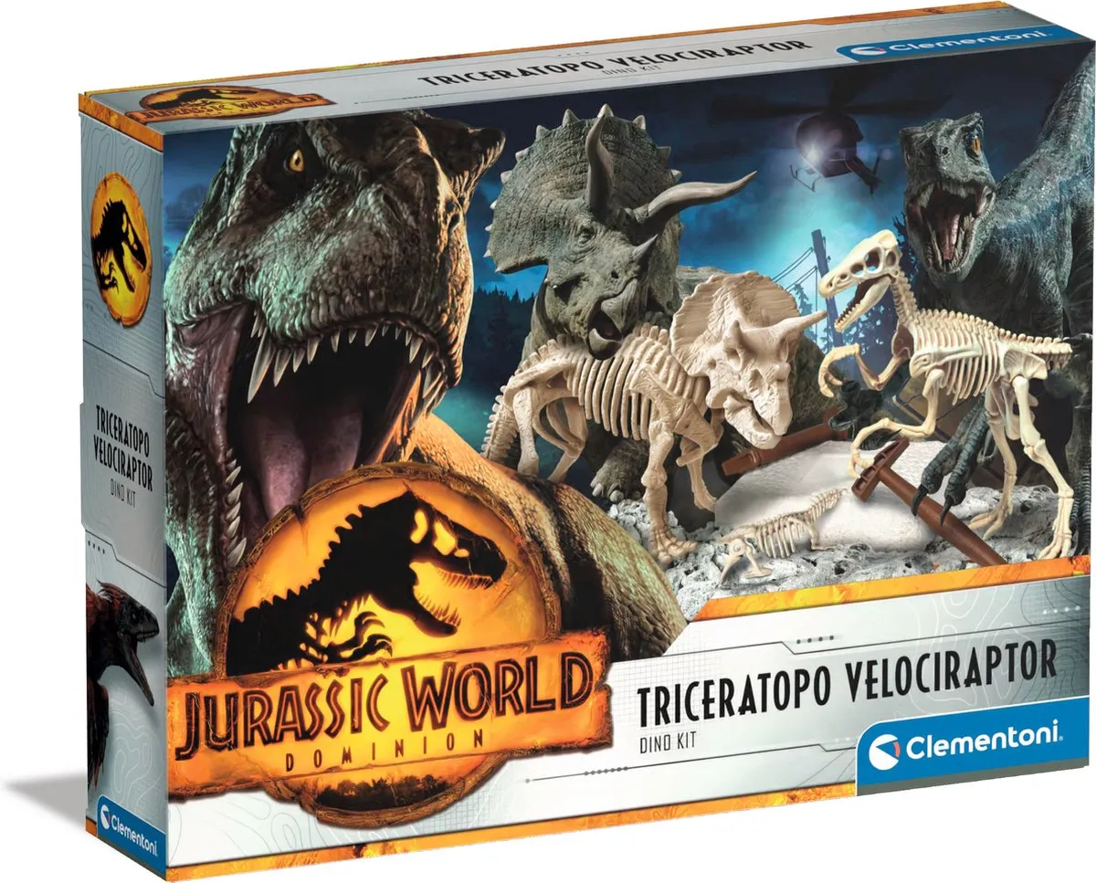 Clementoni Jurassic World Dinosaurussen Set 19289 - Triceratops & Velociraptor