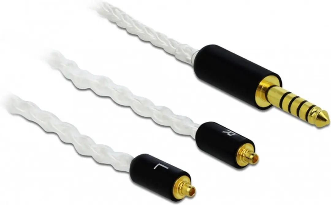 Delock 4,4mm Jack naar 2x MMCX Kabel 1,2m - Transparant