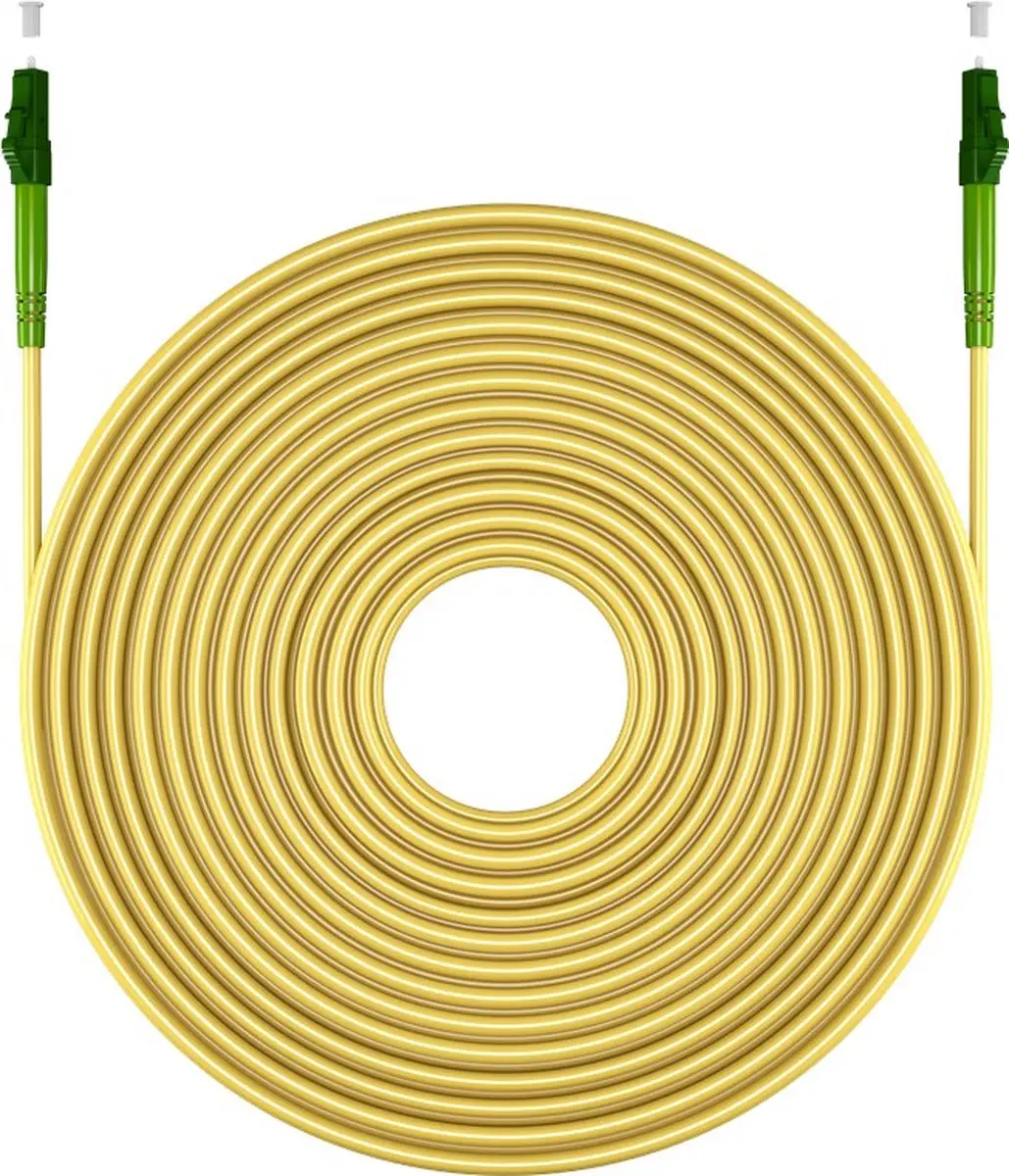 Goobay LC/APC Simplex FTTH Kabel OS2 - 15m - Geel - 10 Stuks