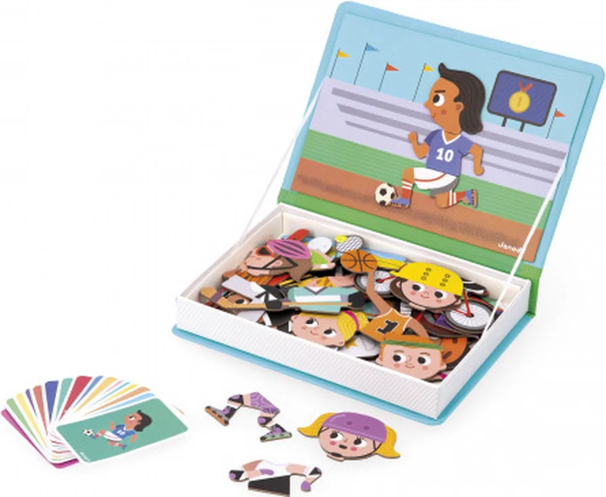 Janod Magnetibook Sporten J02596 - 48 Magneten & 16 Kaarten