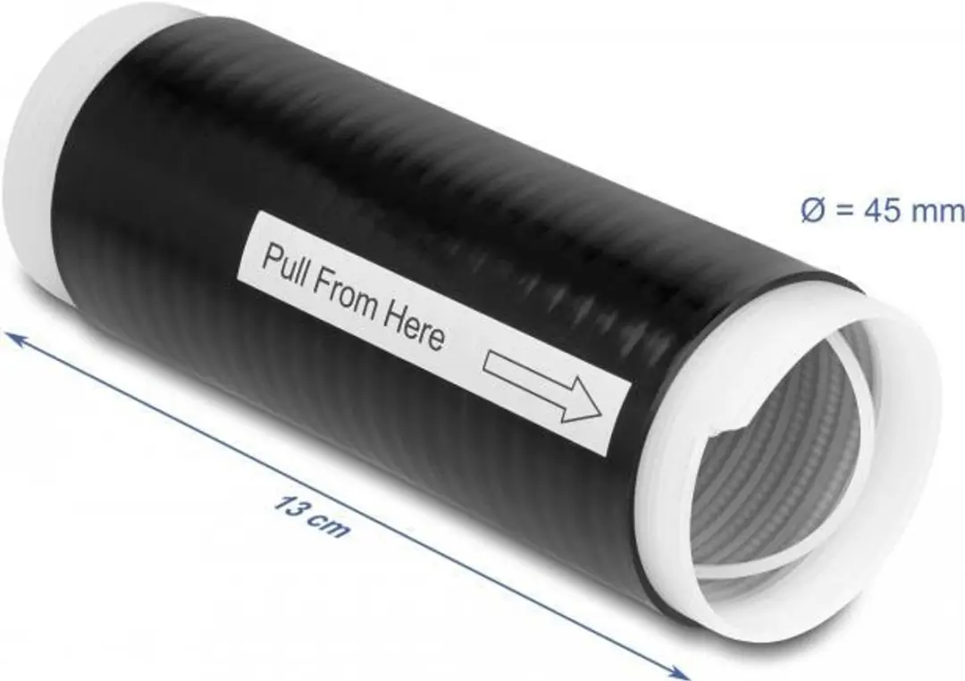 Delock Cold Shrink Tube 45x130mm - 2 Stuks Zwart