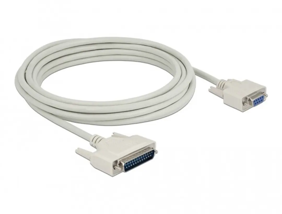 Delock D-Sub 25M naar 9F Seriekabel - 5m - Beige