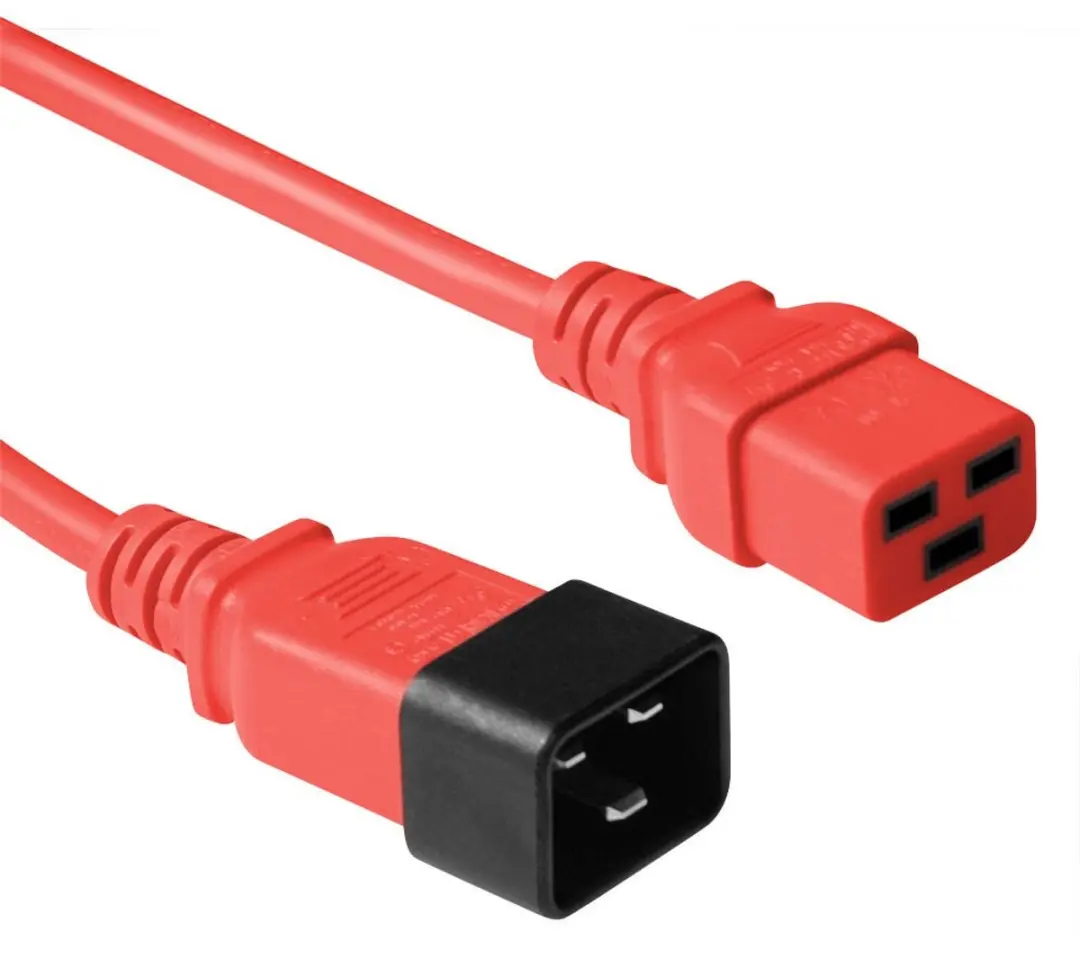 ACT AK5088 Netsnoer C19-C20 Rood 0,6m