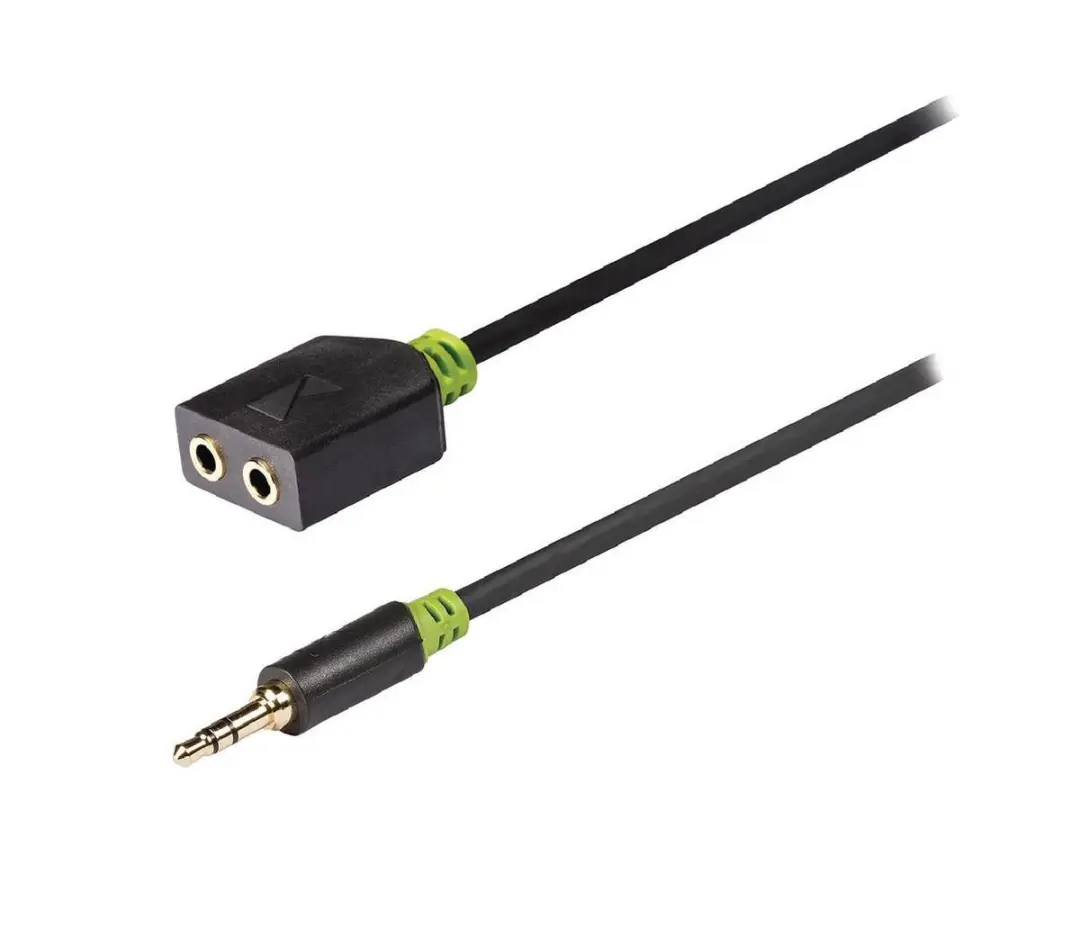 Konig 3,5mm Jack Stereo Audio Splitter KNA22100E02 - 0,20m - Zwart