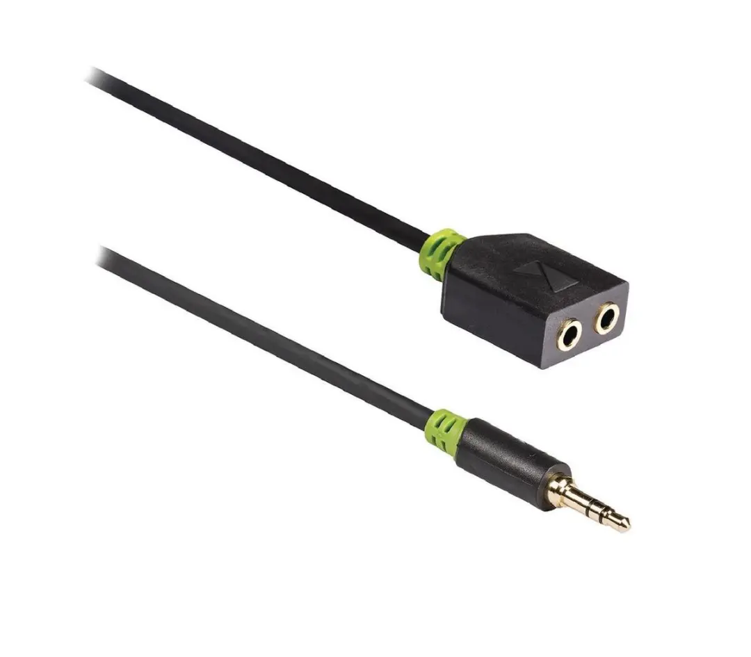 Konig 3,5mm Jack Stereo Audio Splitter KNA22100E02 - 0,20m - Zwart