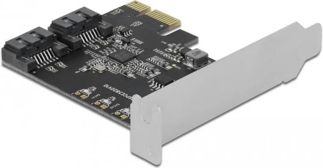 Delock 2-Port SATA PCIe Kaart - Low Profile - Zwart