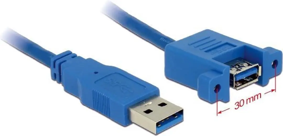 Delock USB 3.0 A Male naar A Female Kabel 1m - Blauw