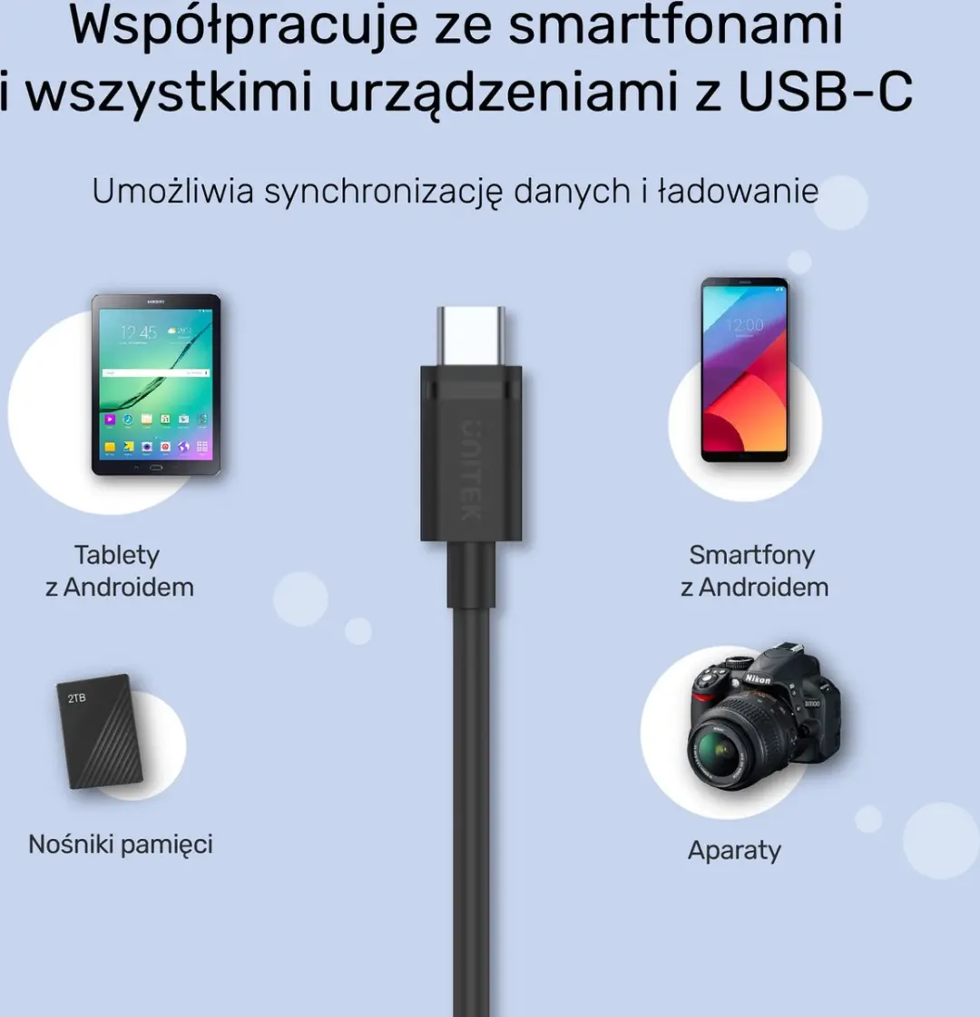 Unitek USB A naar C 3.1 Kabel 0.25m - Zwart