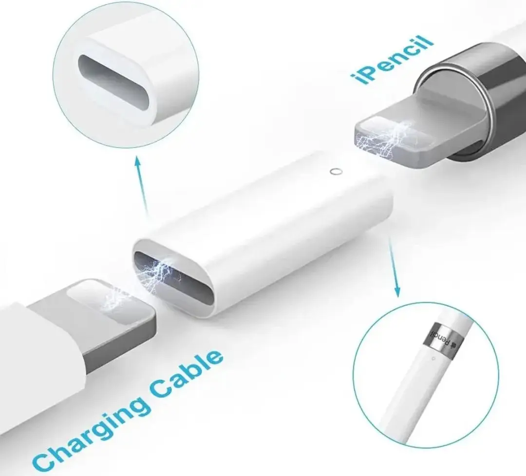 Selected Oplader Apple Pencil 1 - Lightning Adapter - Wit
