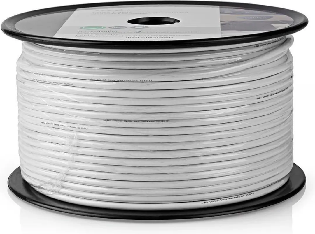 Nedis Coaxkabel RG59 25m Haspel - Wit
