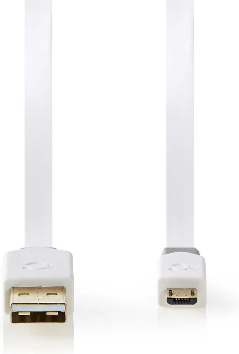 Nedis USB 2.0 A naar Micro-B Kabel 1m - Verguld - Wit