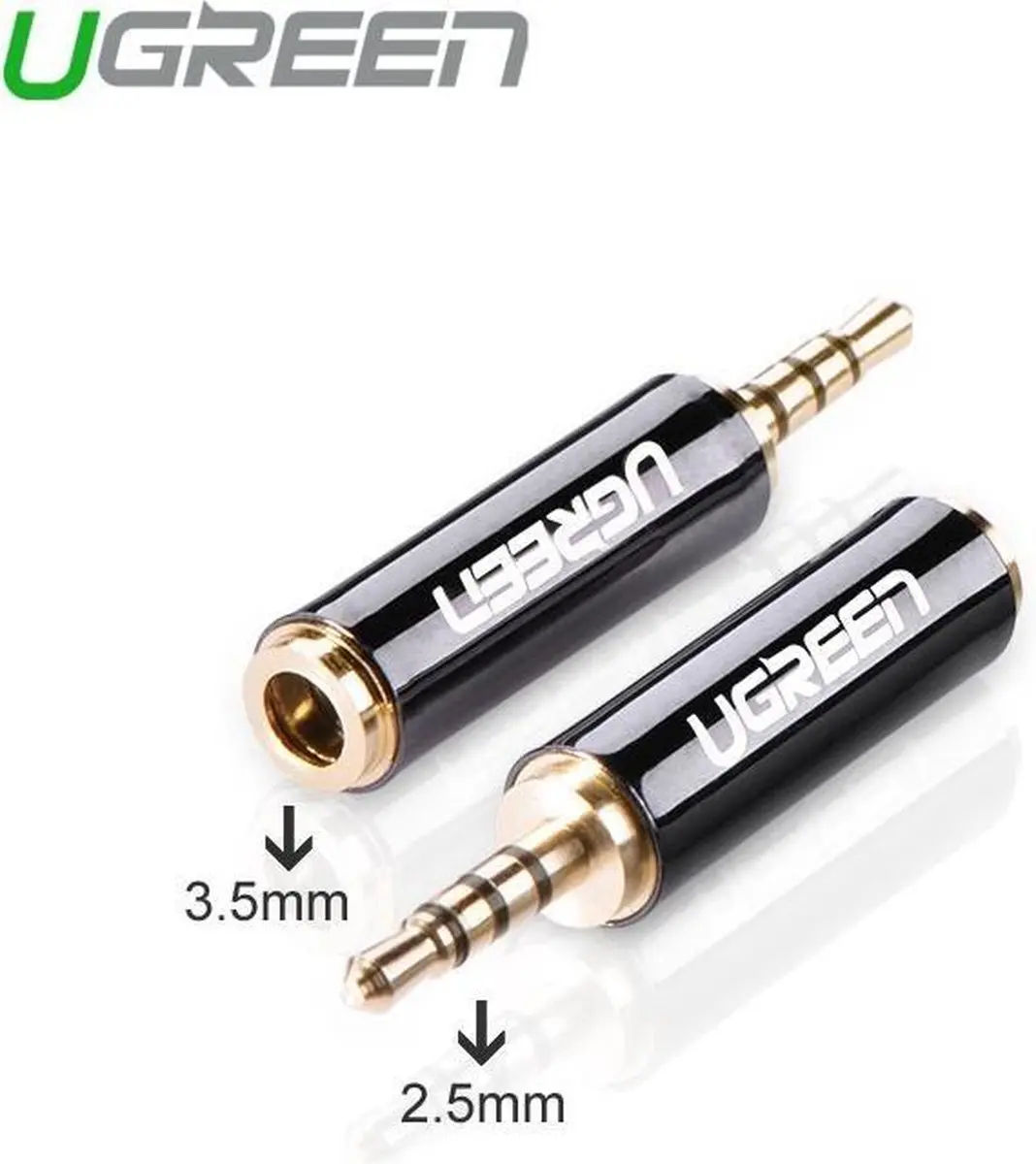 Ugreen UG084 3.5mm Adapter - Zwart/Goud