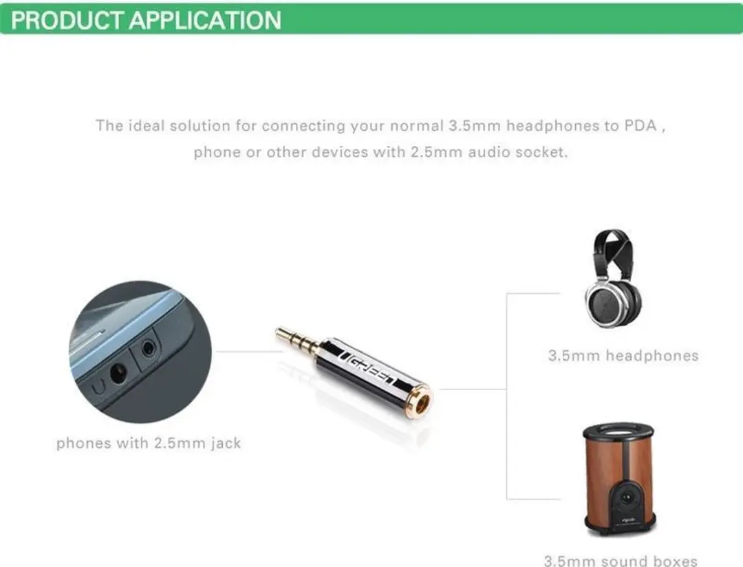 Ugreen UG084 3.5mm Adapter - Zwart/Goud