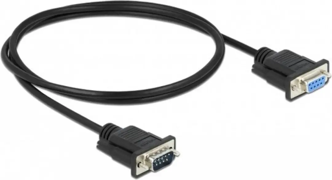 Delock RS-232 D-Sub 9 M/F Kabel - 1m - Zwart