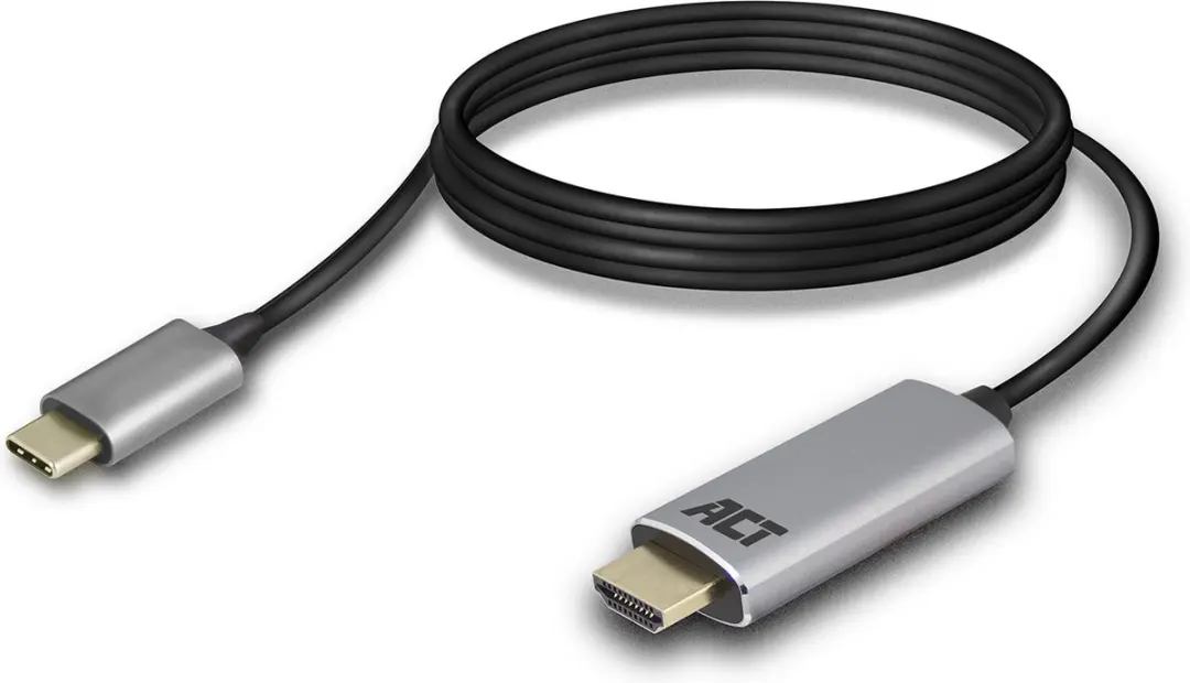 ACT AC7015 USB-C naar HDMI Kabel 1,8m - Zilver