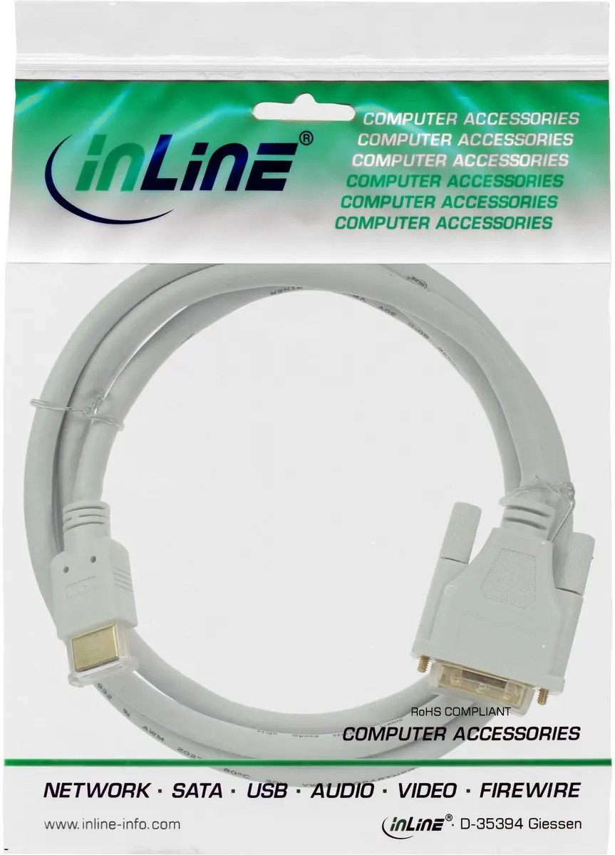 InLine Premium DVI-D naar HDMI Kabel - 3m - Wit