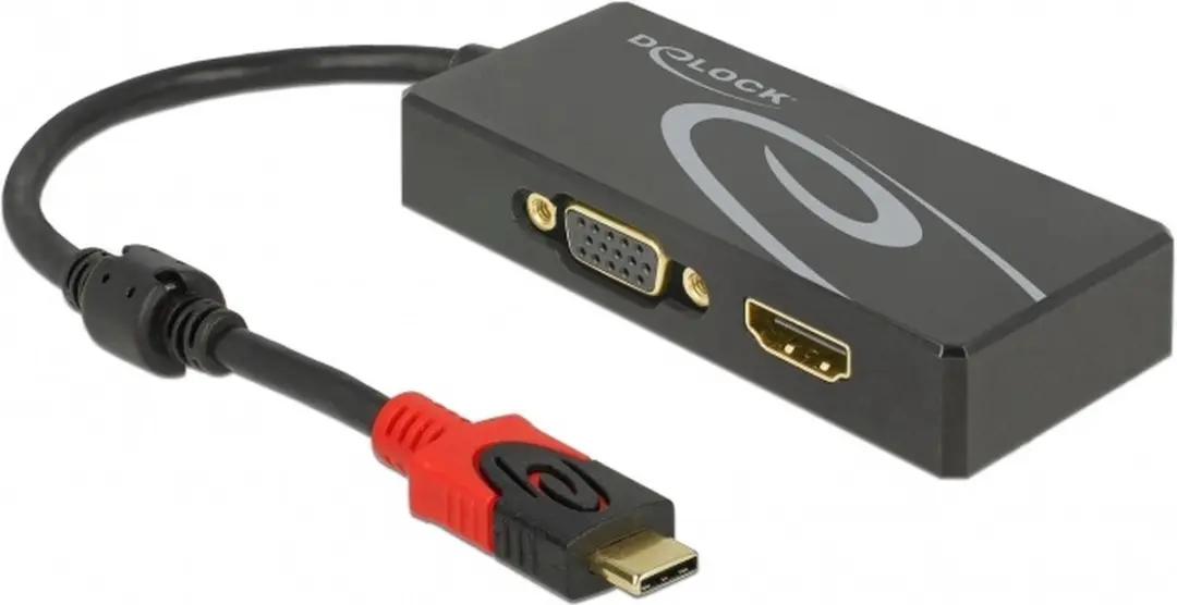 Delock USB-C naar HDMI/VGA Splitter DP Alt Mode