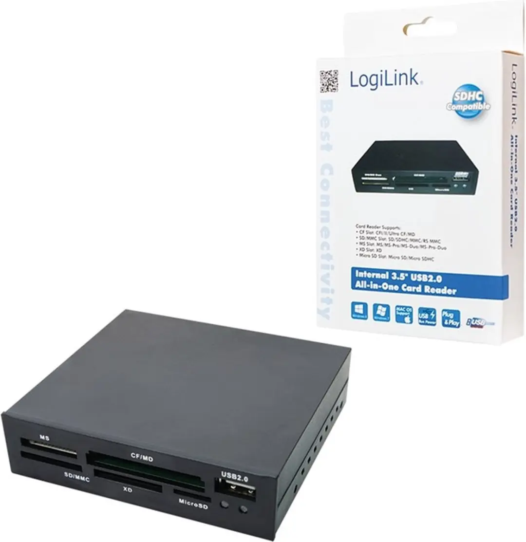 Logilink CR0012 Geheugenkaartlezer - Zwart