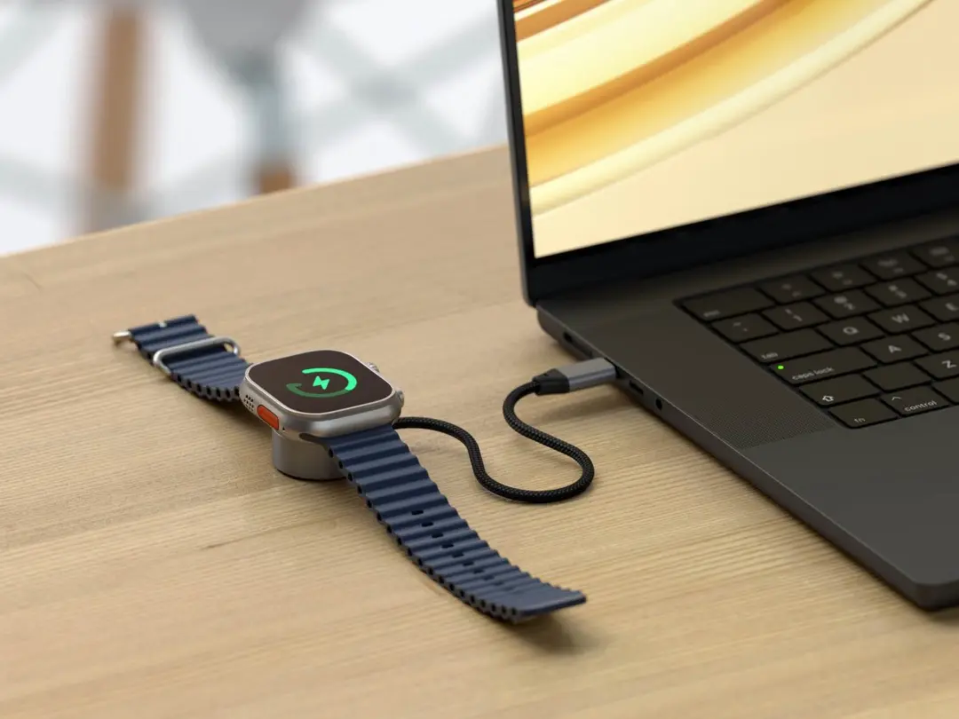 Satechi USB-C Snellaadkabel Apple Watch 5W - 19,3cm - Grijs